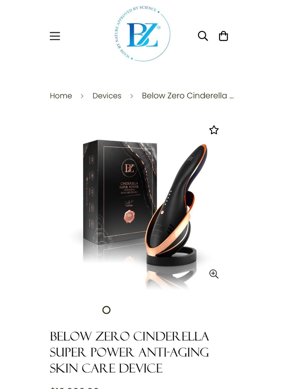 Below Zero Cinderella Anti-Aging Device by BZ - Black with Rose Gold Trim